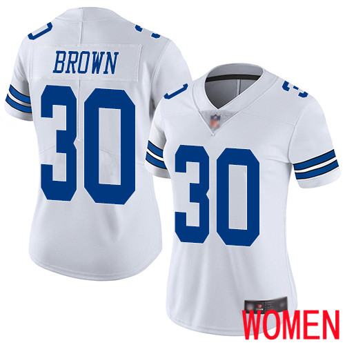 Women Dallas Cowboys Limited White Anthony Brown Road #30 Vapor Untouchable NFL Jersey->youth nfl jersey->Youth Jersey